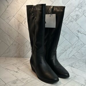 NWT Dr. Scholl's Womens Brilliance Black Knee High Boot Size 6.5M Wide Calf